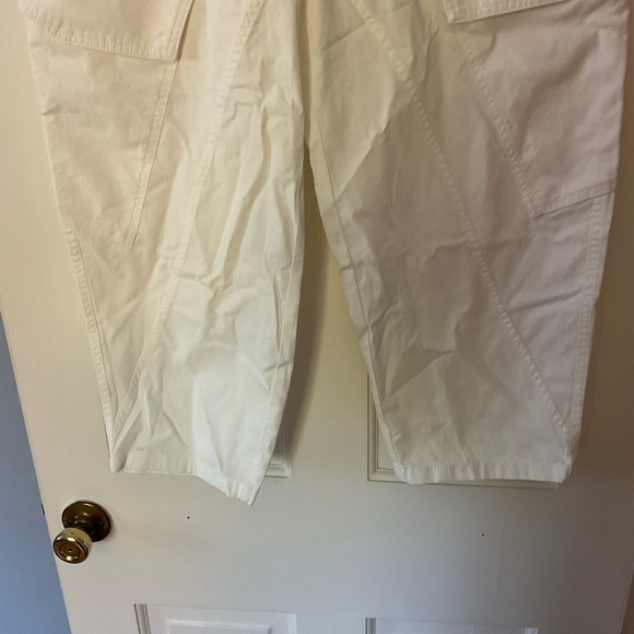 Madewell The Petite Barrel-Leg Utility Pant in Garment-Dyed Twill White 8P NWT - Picture 10 of 14